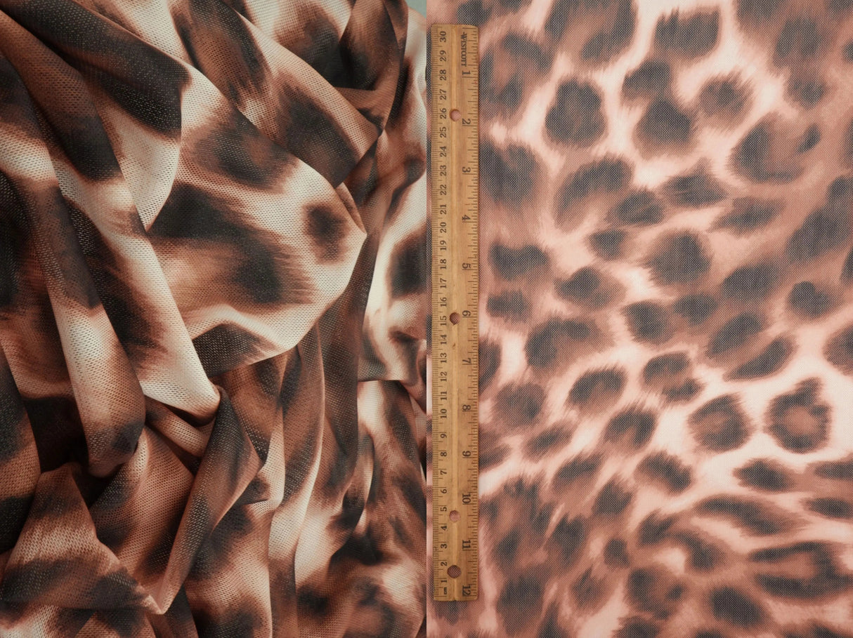 Animal Leopard Mesh Digital Print Fabric 58/60" Wide – 100 GSM