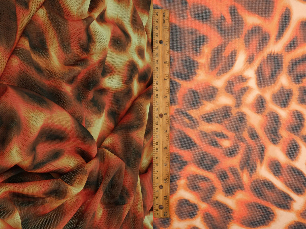 Animal Leopard Mesh Digital Print Fabric 58/60" Wide – 100 GSM