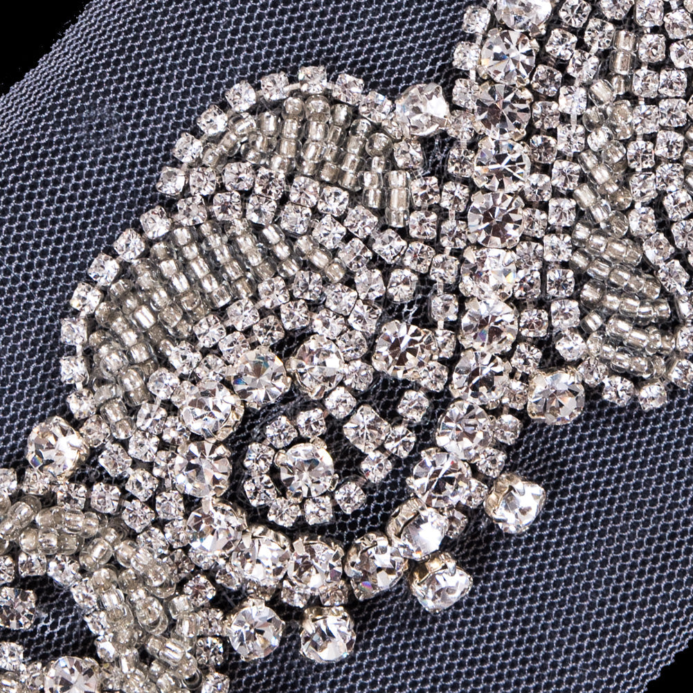 Silver Fancy Rhinestone Trim - 2"