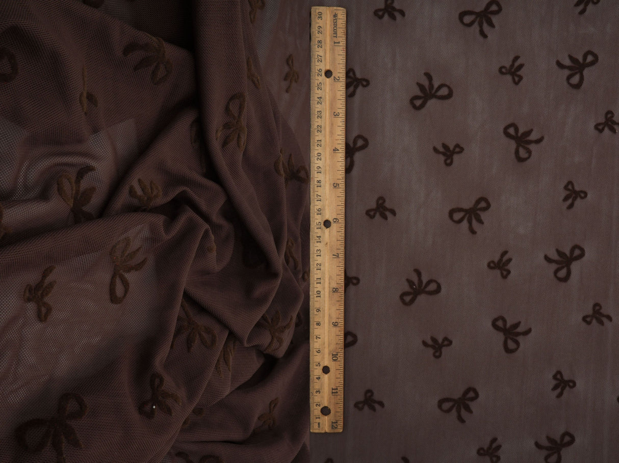 Bow Flocking Mesh Fabric