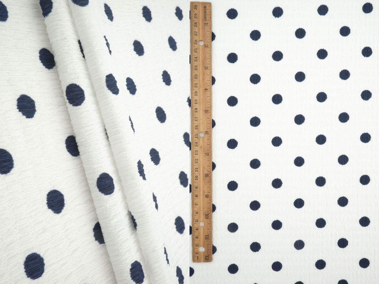 Polka Dot Crinkle Crepe Fabric