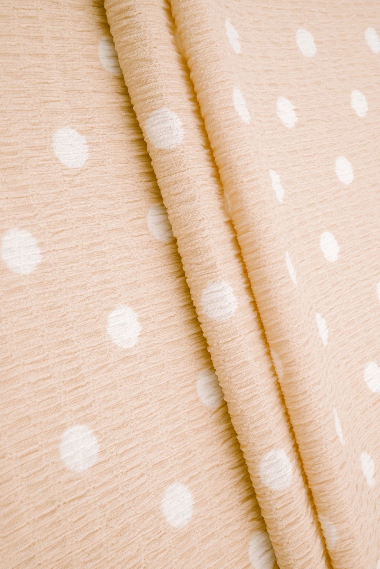 Polka Dot Crinkle Crepe Fabric