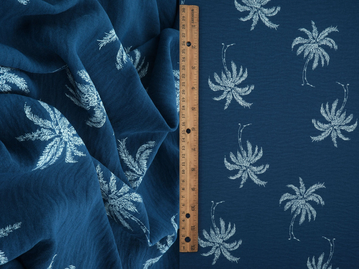 Palm Tree Puff Print Woven Fabric