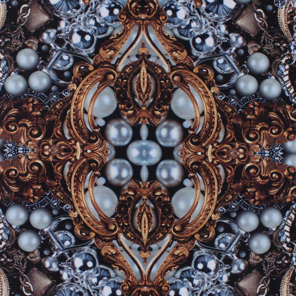 Digitally Printed Jewels and Gems on a Polyester Mikado/Twill