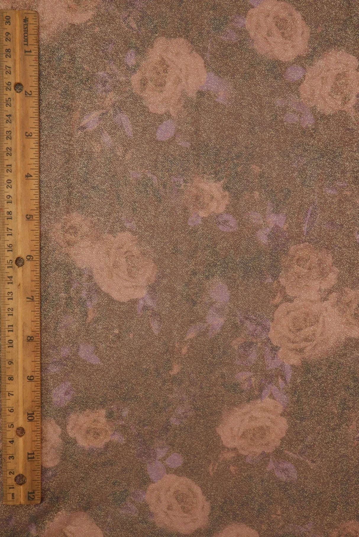 Foil Mesh Brown Leopard Floral Print