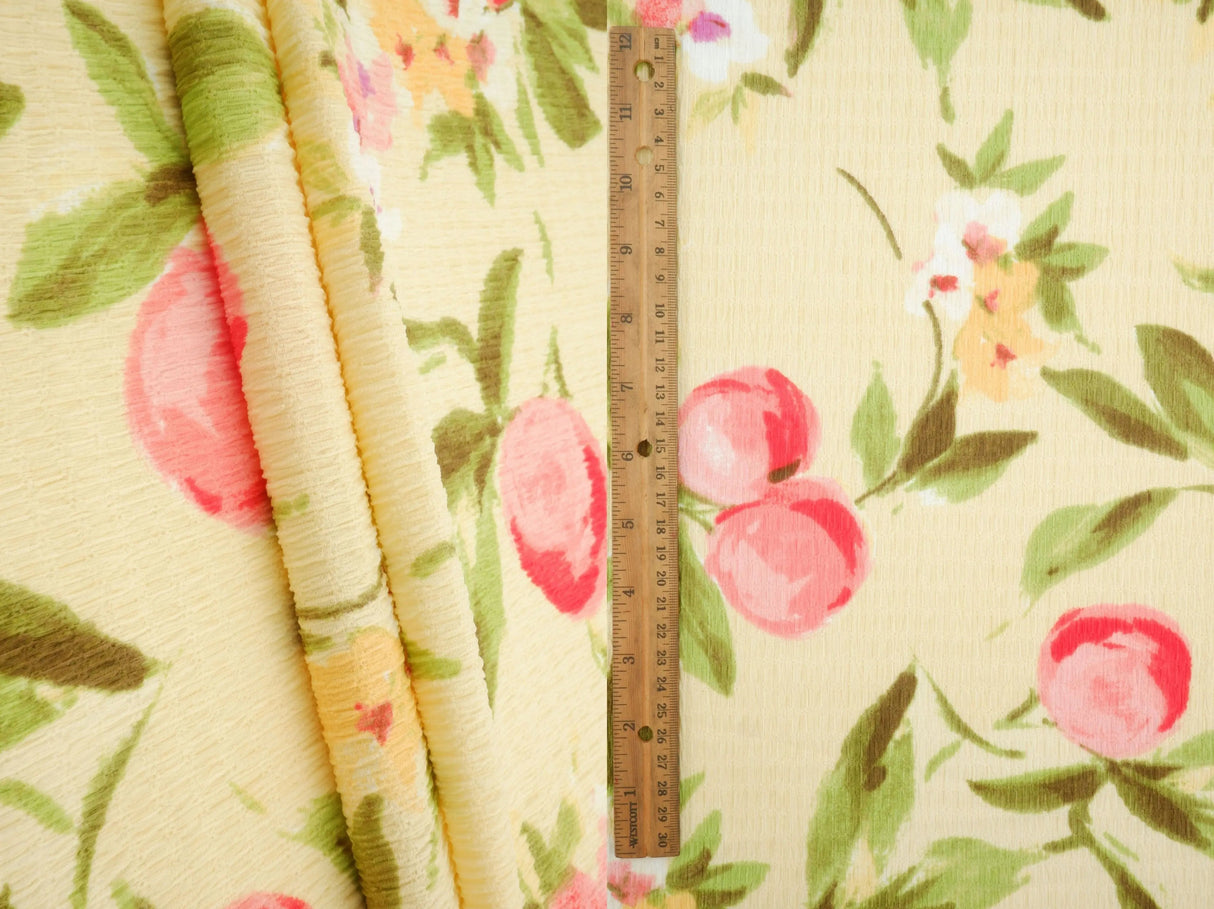 Fruit Orange Crinkle Crepe Print Fabric 58/59" Wide – 160 GSM