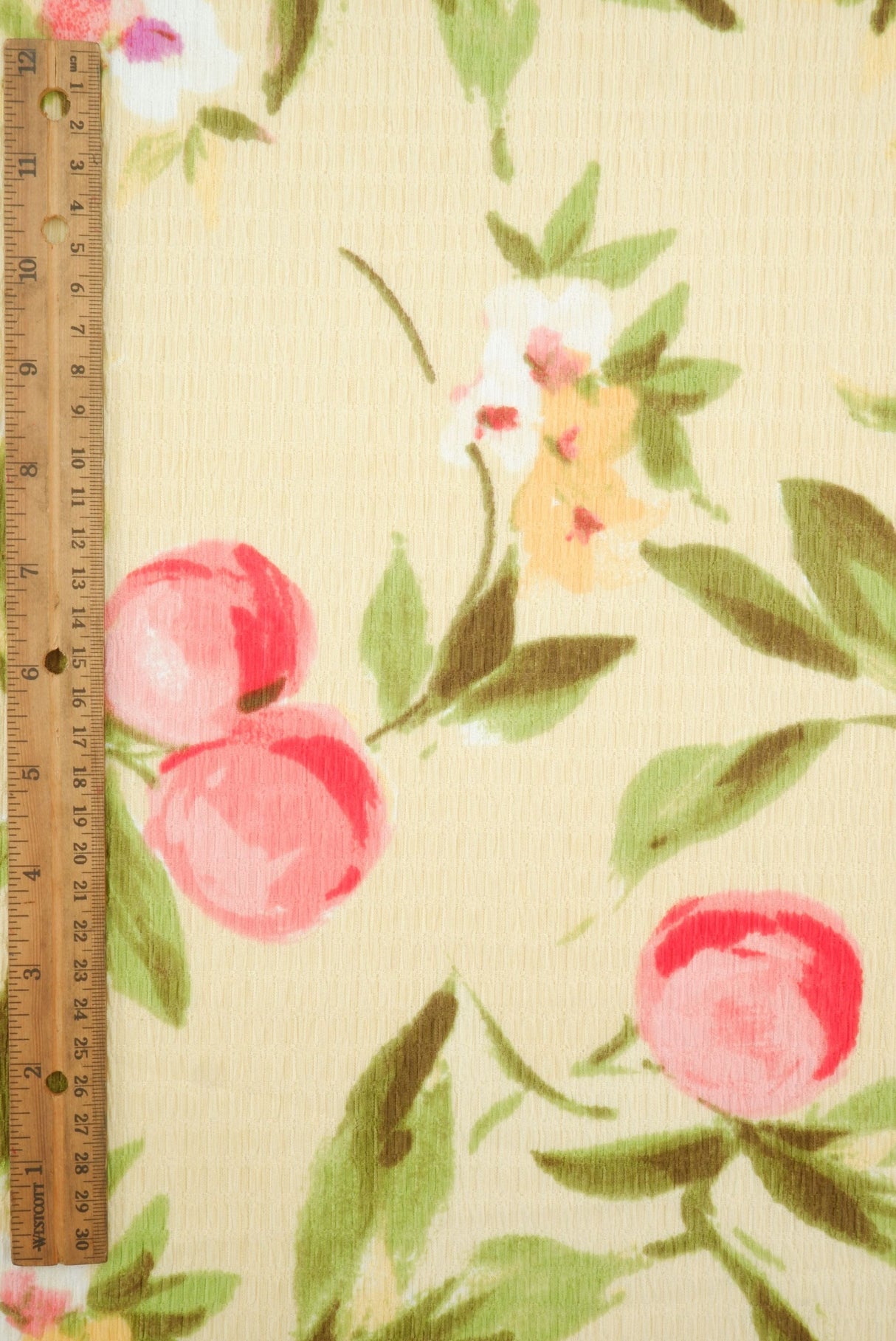 Printed Crinkle Crepe Fruit Orange Fabric