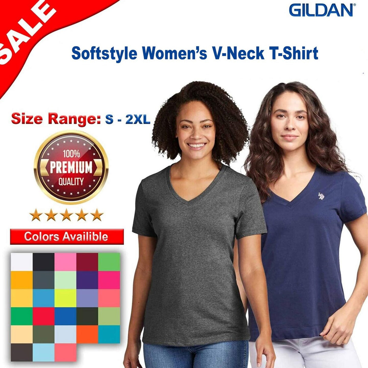 Gildan® Softstyle Women’s V-Neck T-Shirt