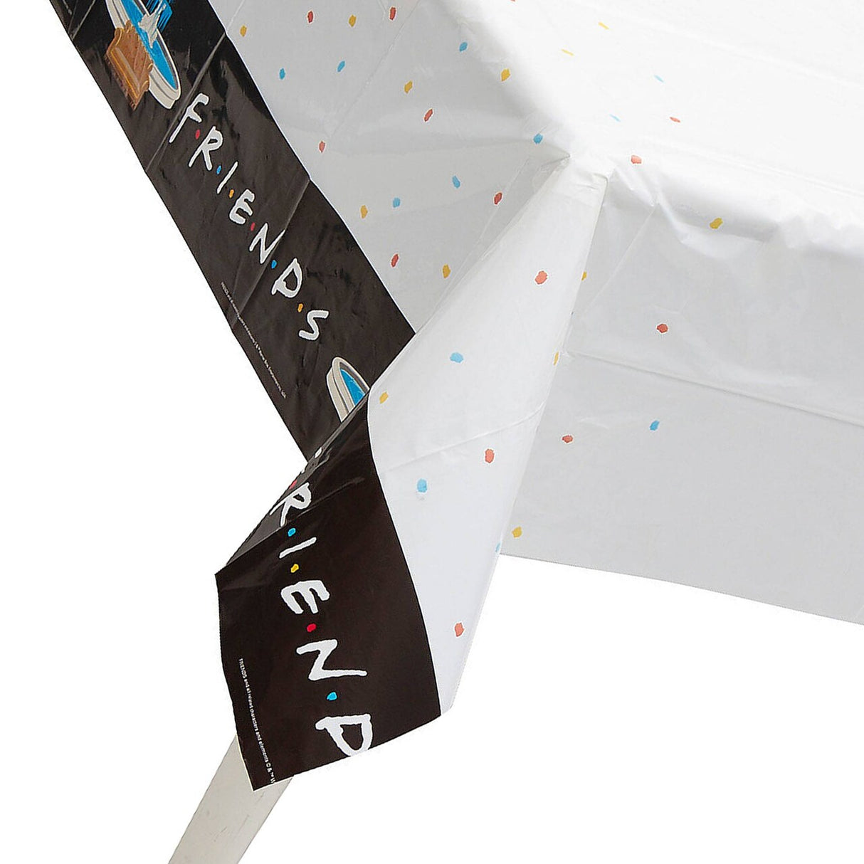 4 Ft. 6" x 9 Ft. FRIENDS™ Party Rectangle Disposable Plastic Tablecloth