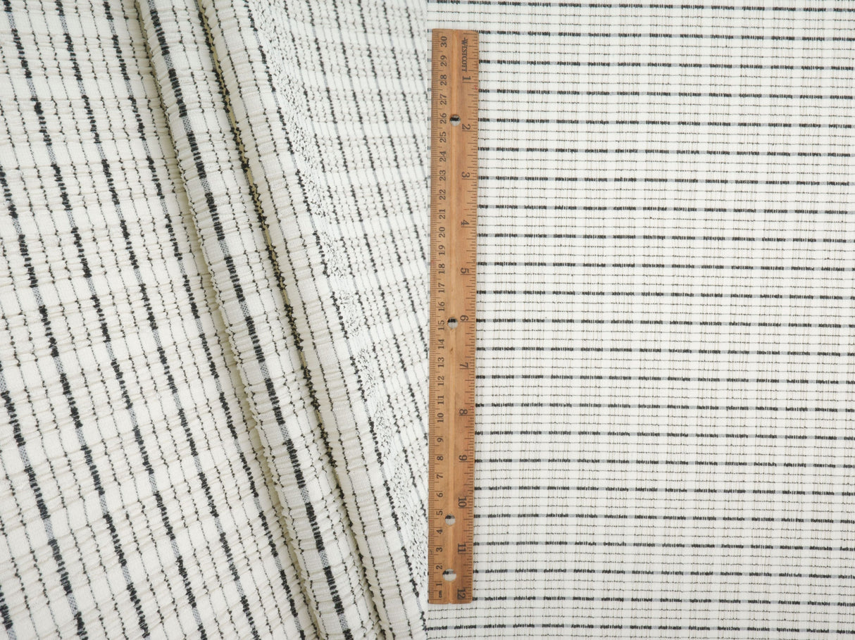 Jacquard Knit Cloudberry Check Fabric