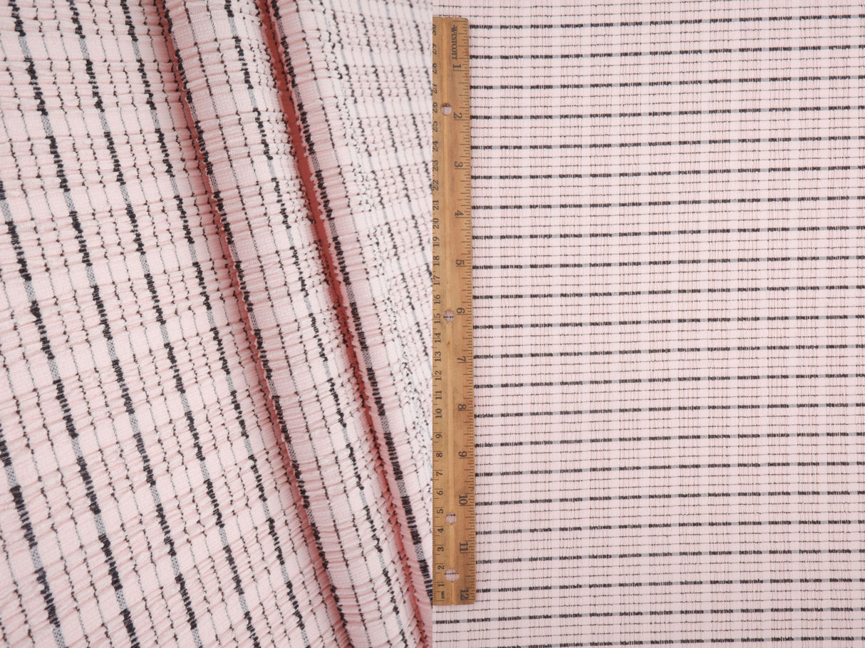 Jacquard Knit Cloudberry Check Fabric