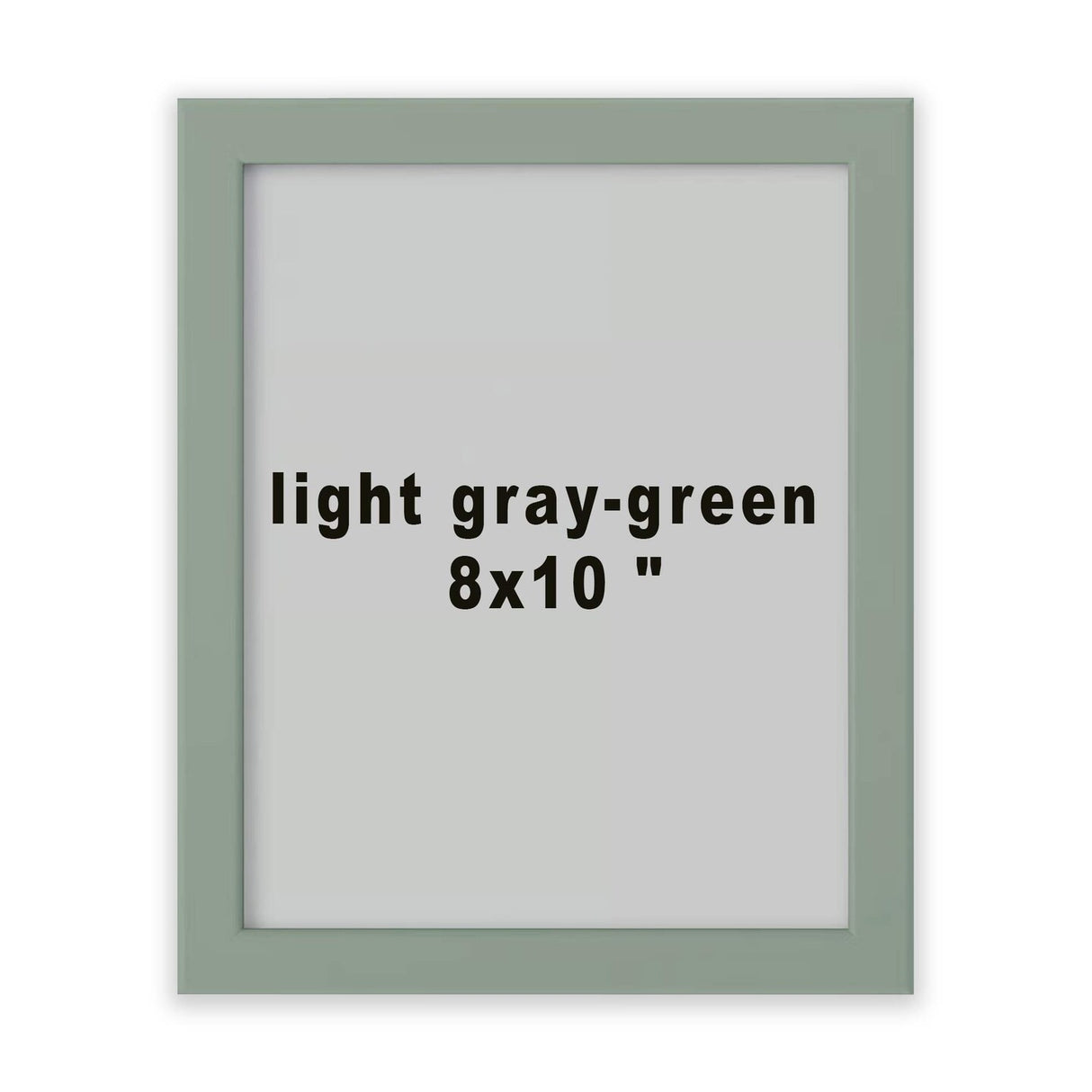 8x10" Light Gray-Green Frame with Plastic Front Protection Suitable for Hanging or Standing, Compatible with ALFTA Adhesive Hook
