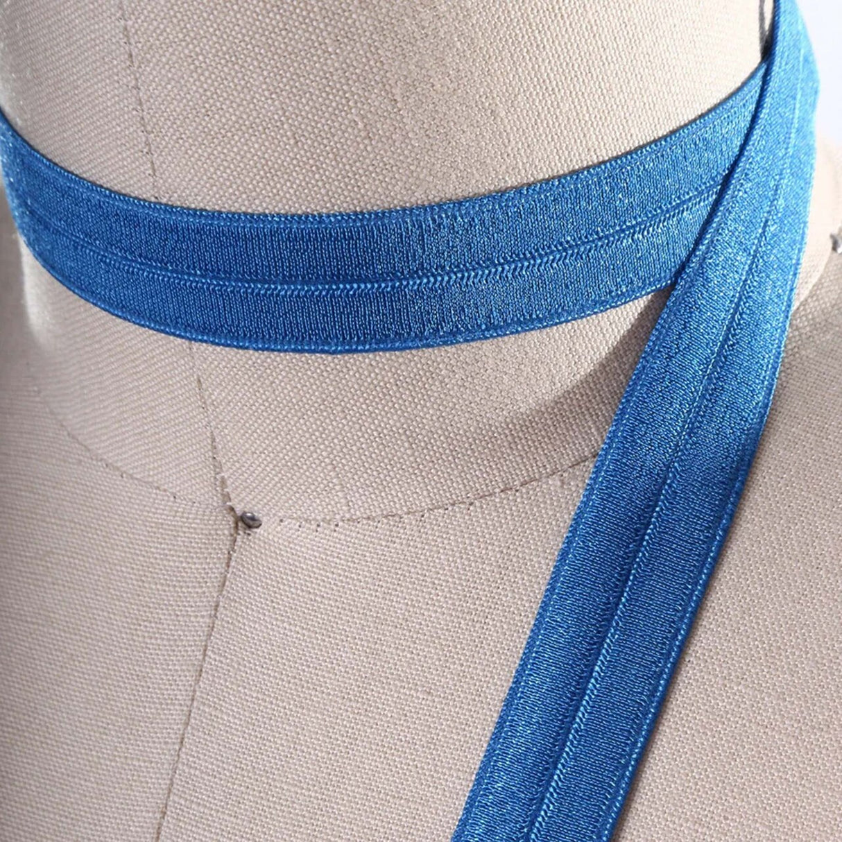 5/8" 3 Yards Teal Blue Fold Over Elastic Trim Foldover Elastic for DIY Hair Bows Accessories