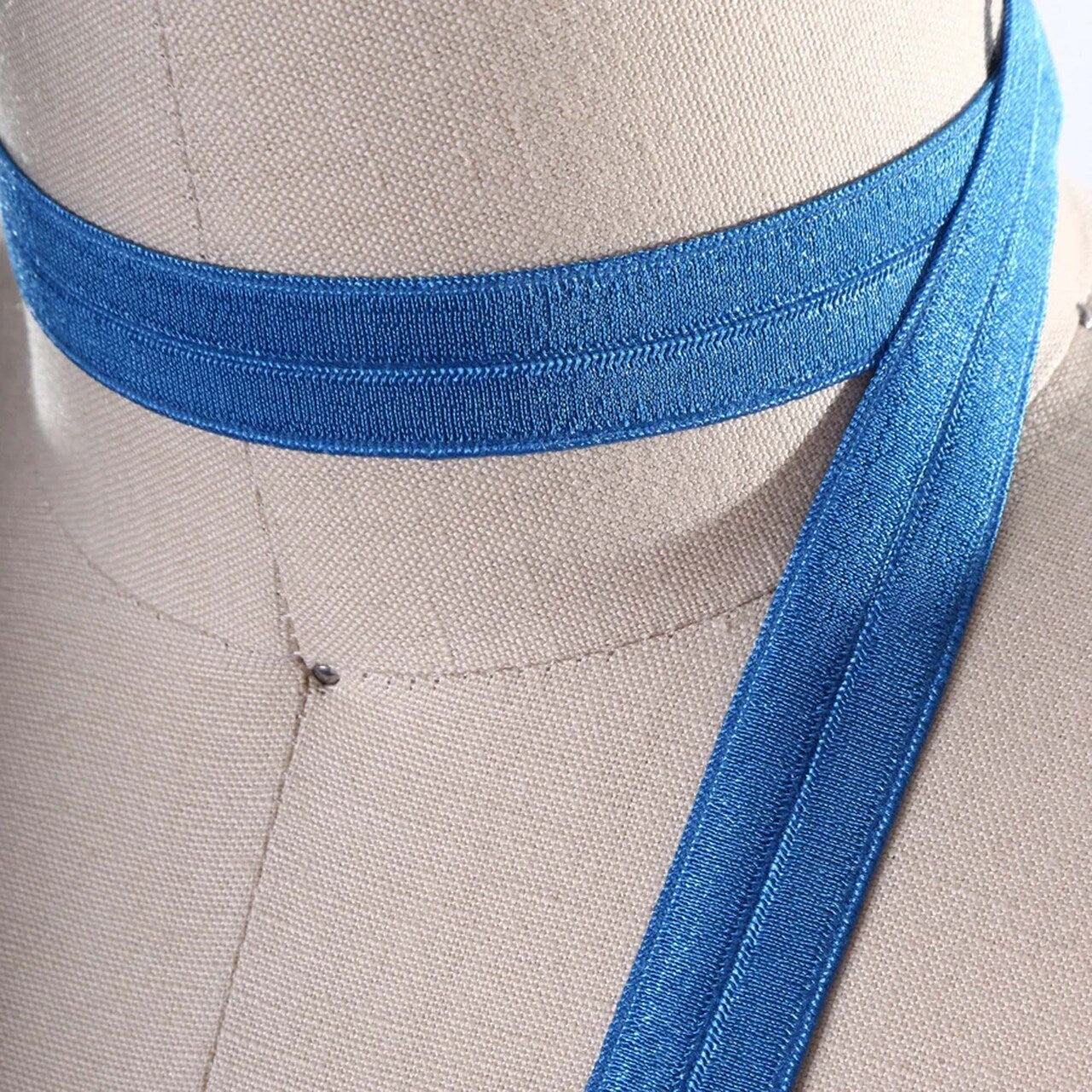 5/8" 3 Yards Teal Blue Fold Over Elastic Trim Foldover Elastic for DIY Hair Bows Accessories