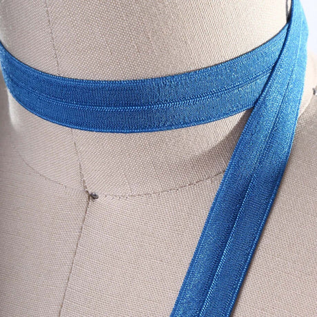 5/8" 3 Yards Teal Blue Fold Over Elastic Trim Foldover Elastic for DIY Hair Bows Accessories
