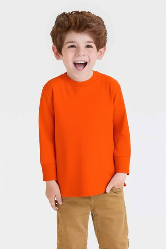 RADYAN® Toddler Cotton Jersey Long Sleeve Crewneck T-shirt - 3311