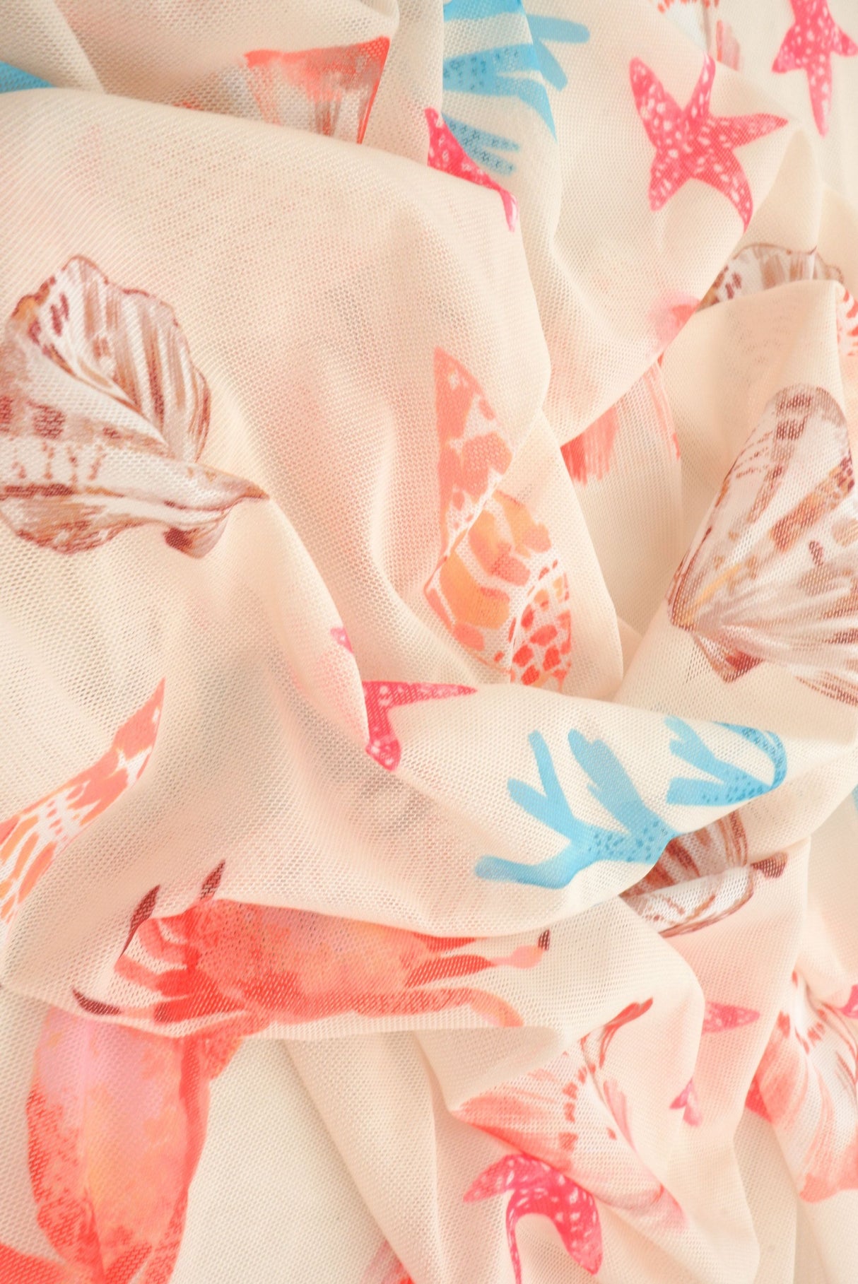 Mesh Sea Element Digital Print Fabric
