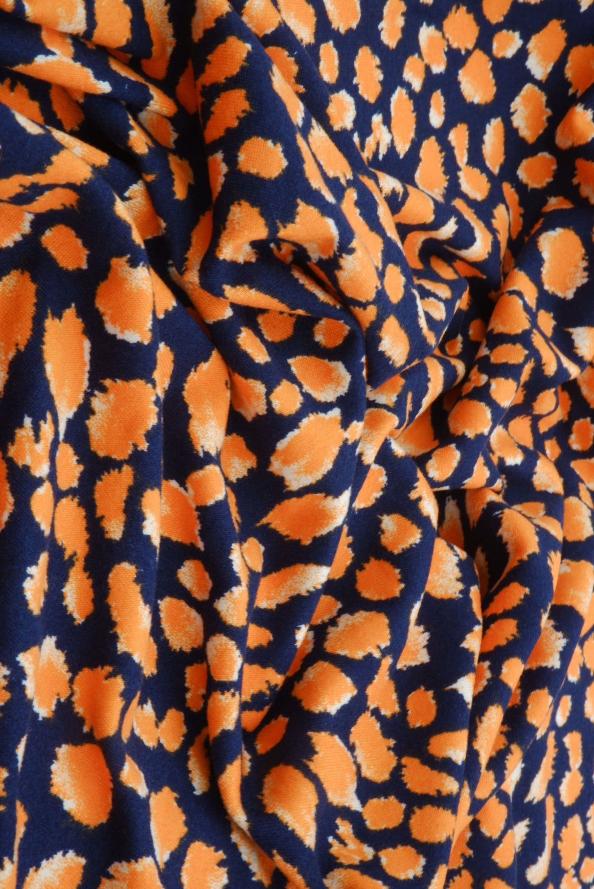 Animal Print DTY Brushed Knit Navy