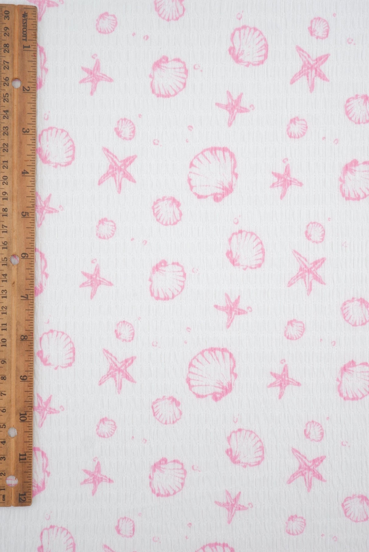 Printed Woven Sea Element Crinkle Fabric