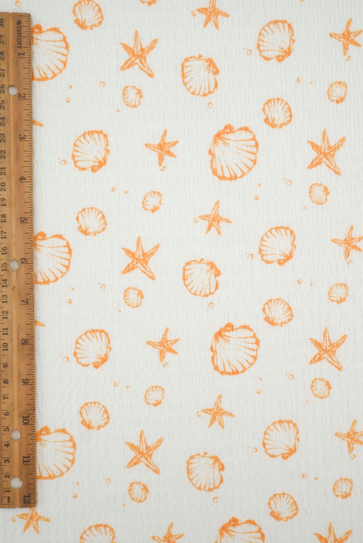 Printed Woven Sea Element Crinkle Fabric