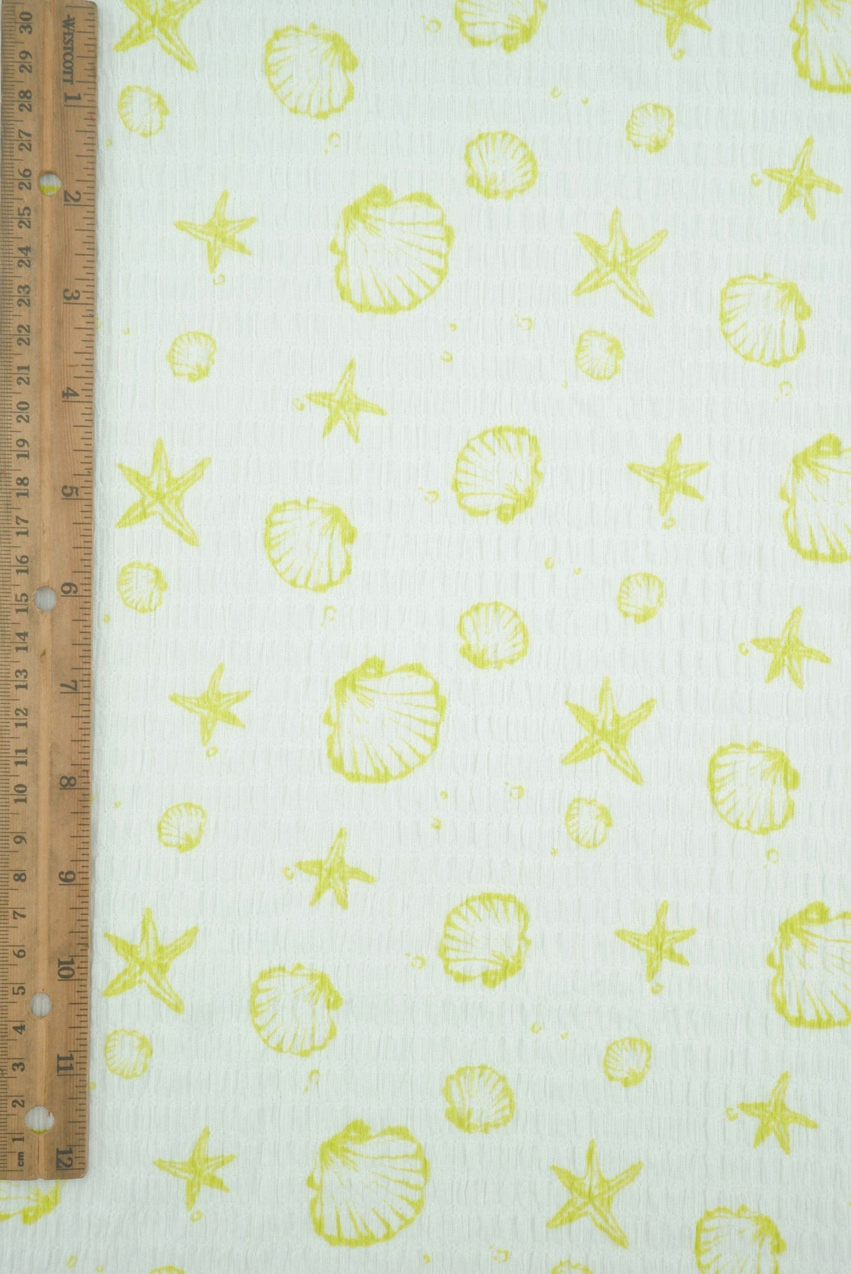 Printed Woven Sea Element Crinkle Fabric