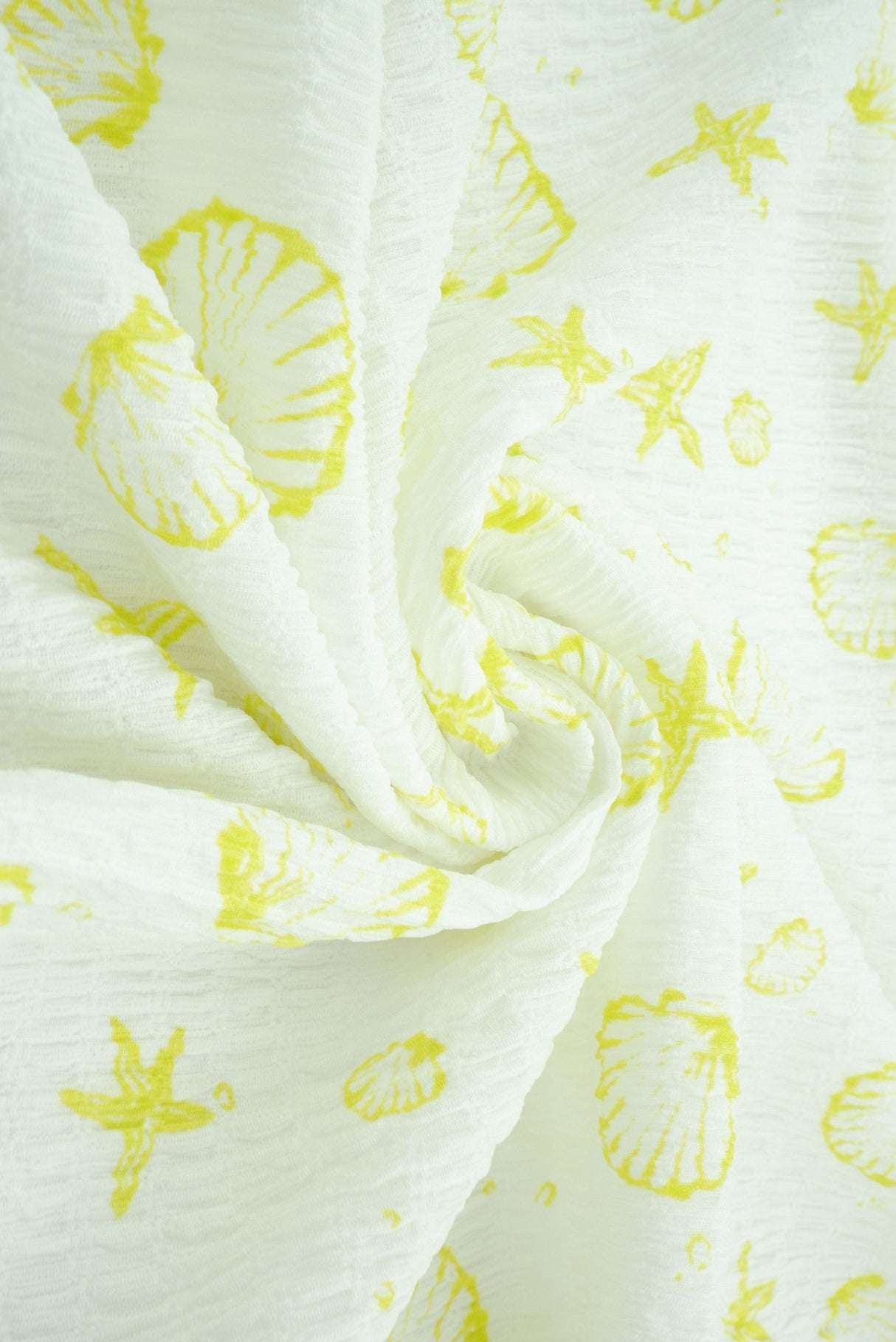 Printed Woven Sea Element Crinkle Fabric