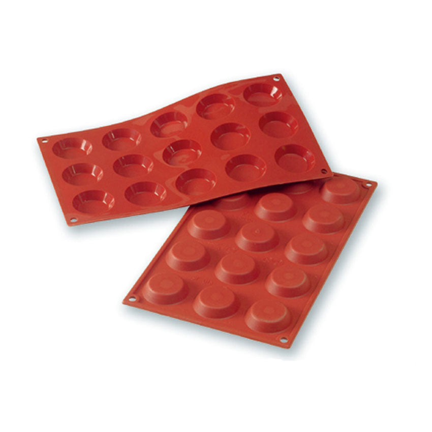Silikomart Flexible Silicone Non-Stick Bakeware Tartlet Mold .68 Oz, 1.77" diam. x .39" Deep, 15 Cavities