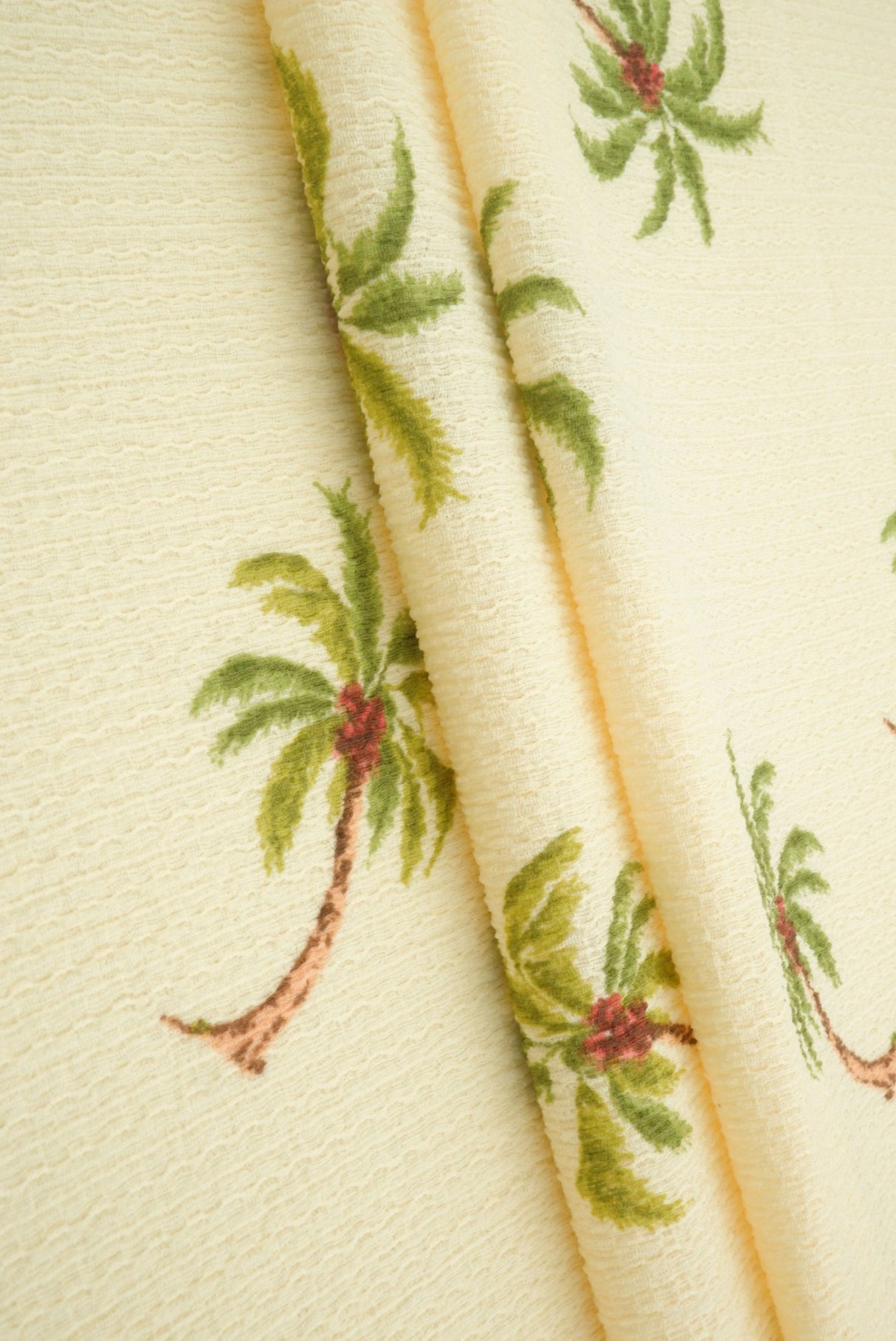 Printed Crepe Knit Palm Tree Fabric