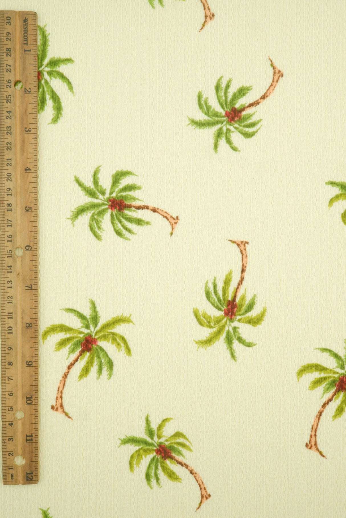 Printed Crepe Knit Palm Tree Fabric
