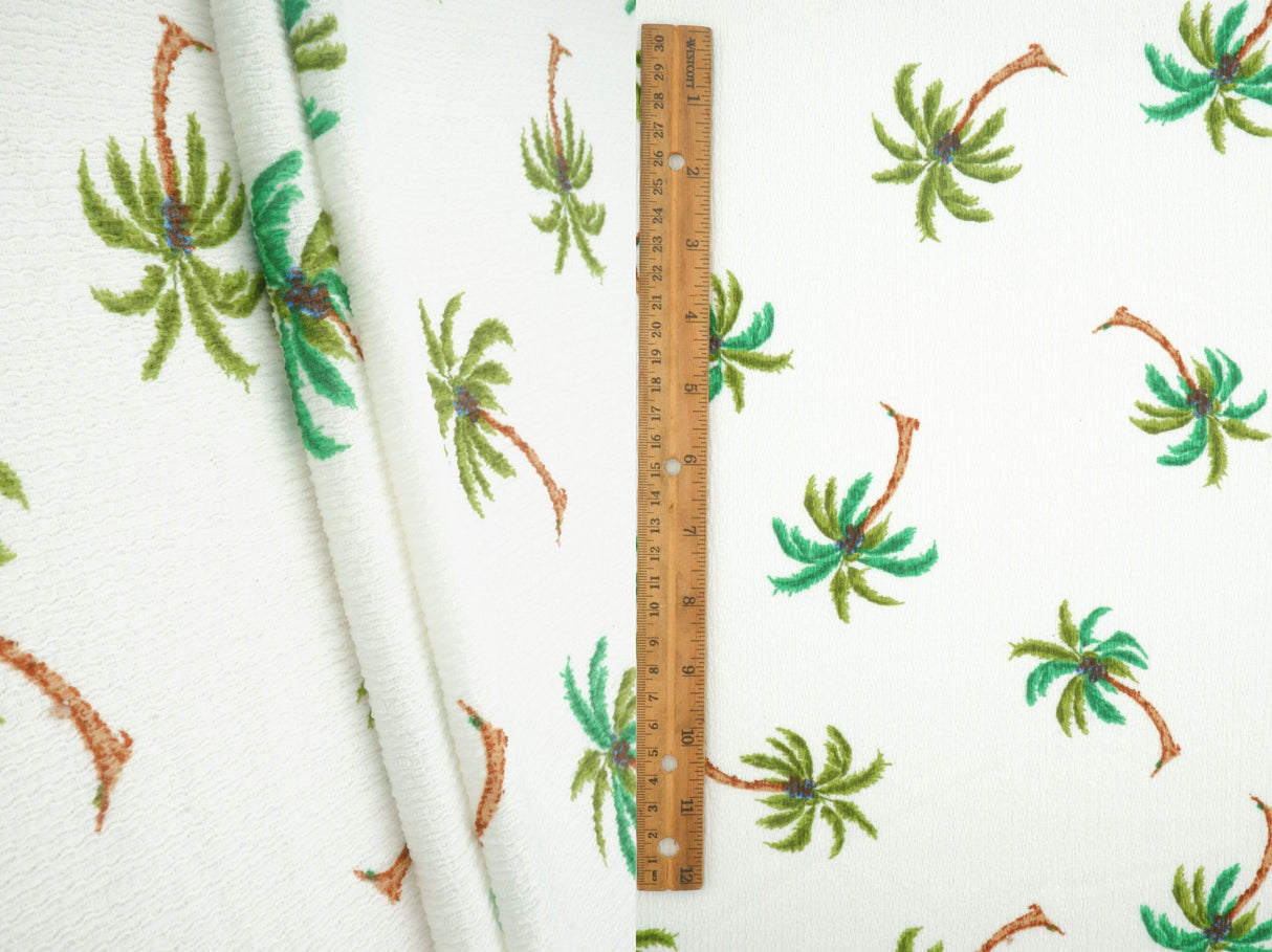 Printed Crepe Knit Palm Tree Fabric