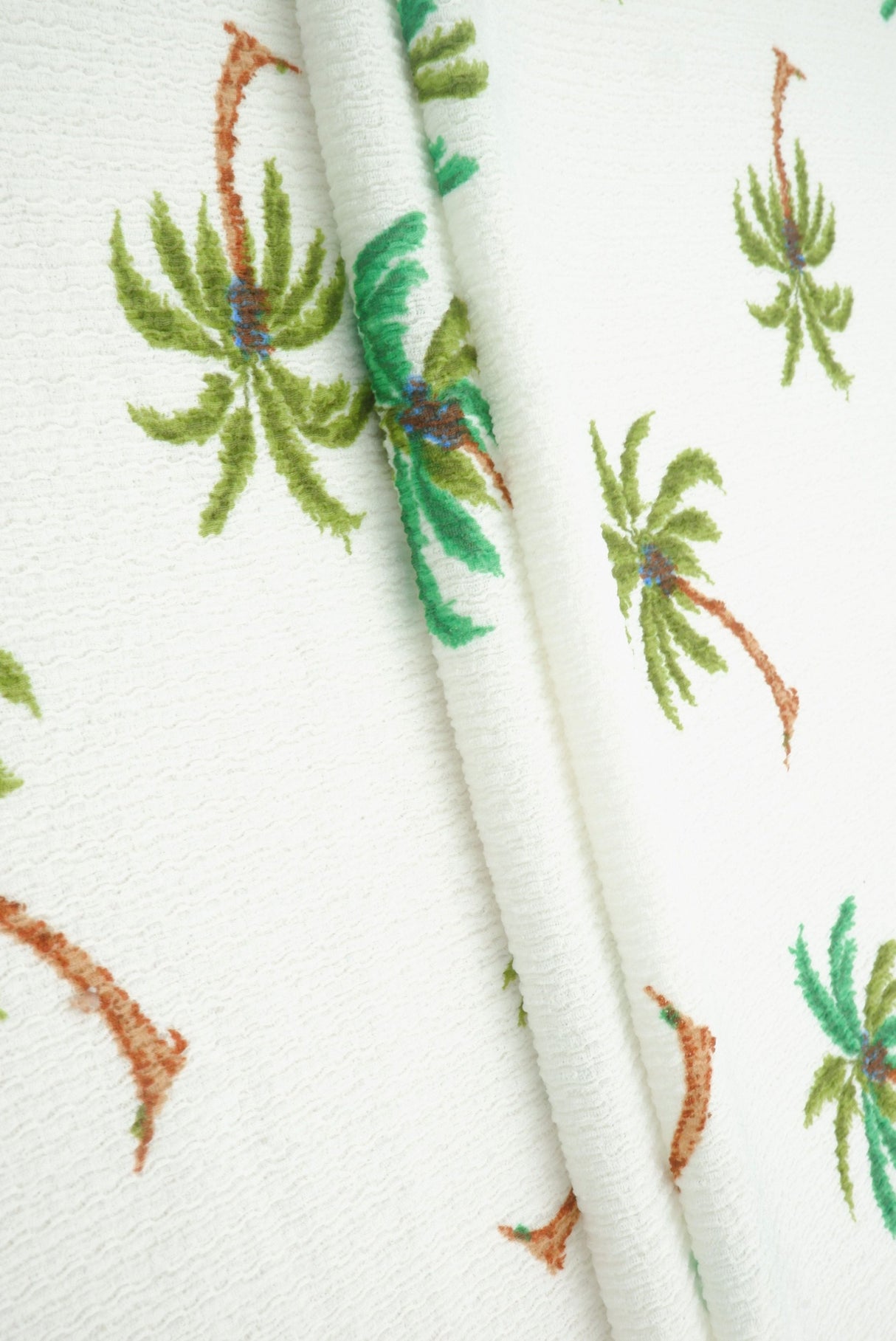 Printed Crepe Knit Palm Tree Fabric