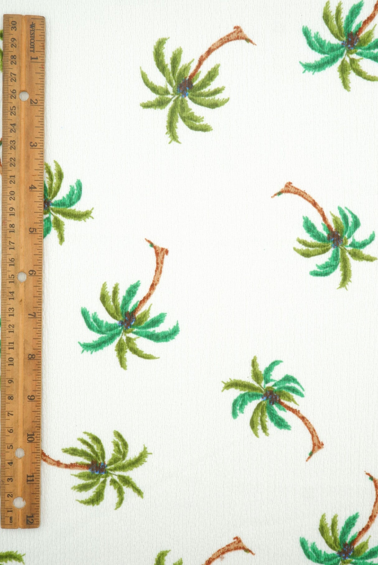 Printed Crepe Knit Palm Tree Fabric