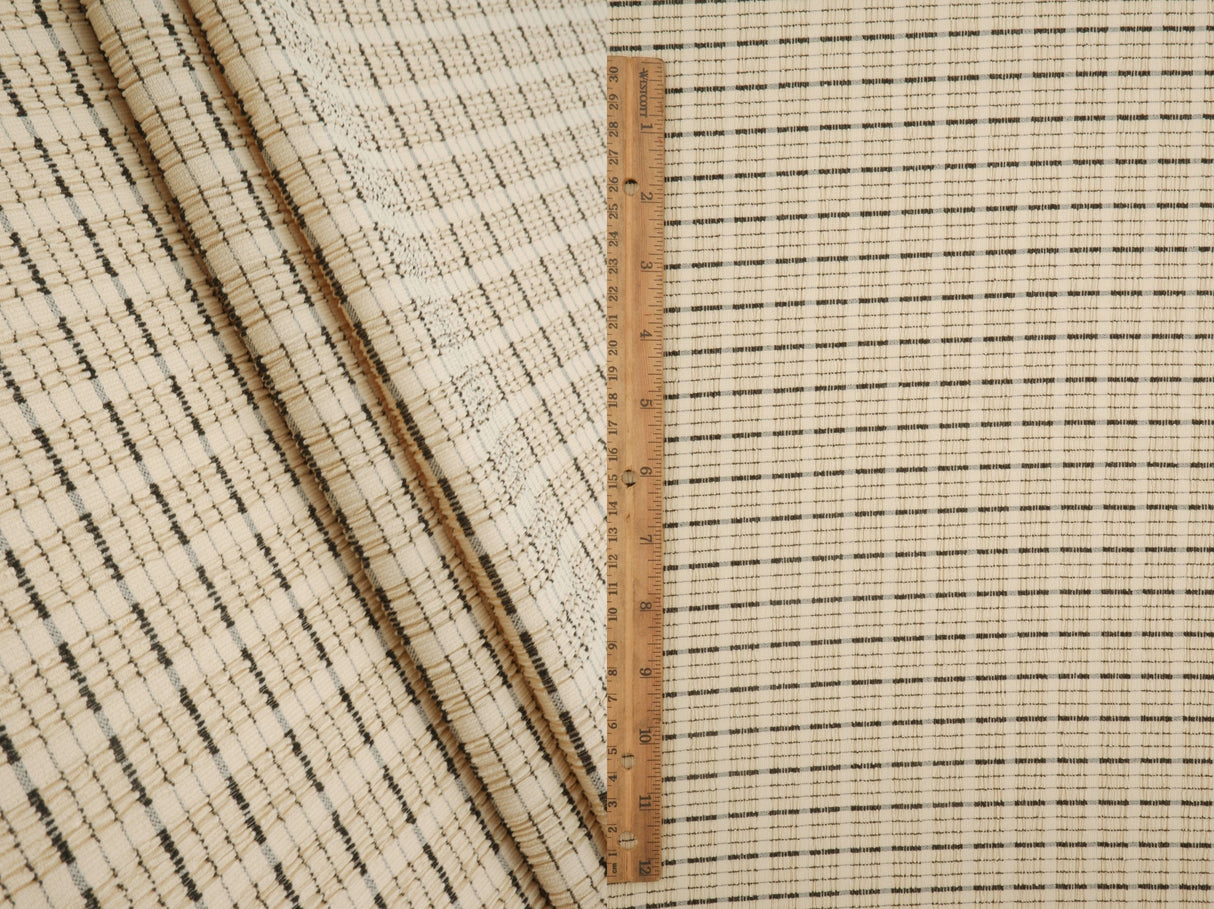 Jacquard Knit Cloudberry Check Fabric