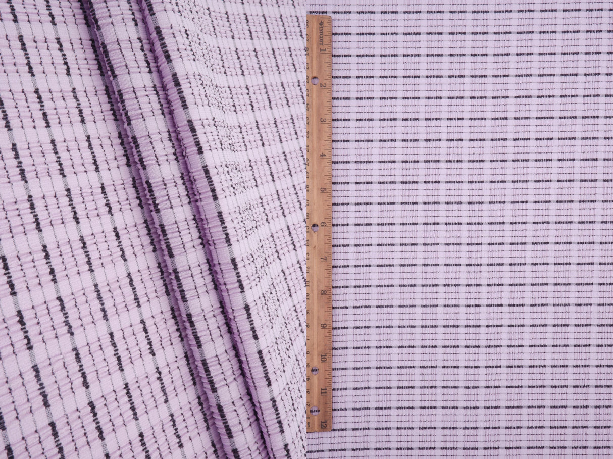 Jacquard Knit Cloudberry Check Fabric