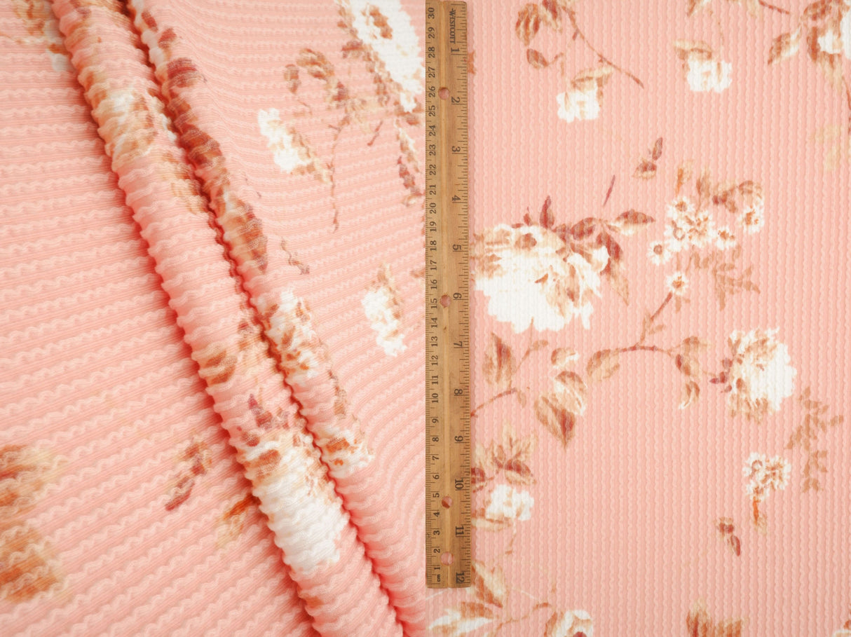 Floral Jacquard Double Knit Fabric