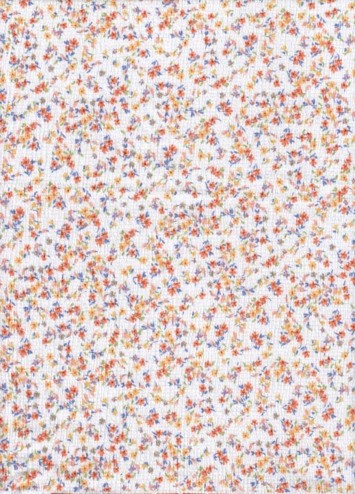 Ditsy Print Jersey Fabric in Ivory
