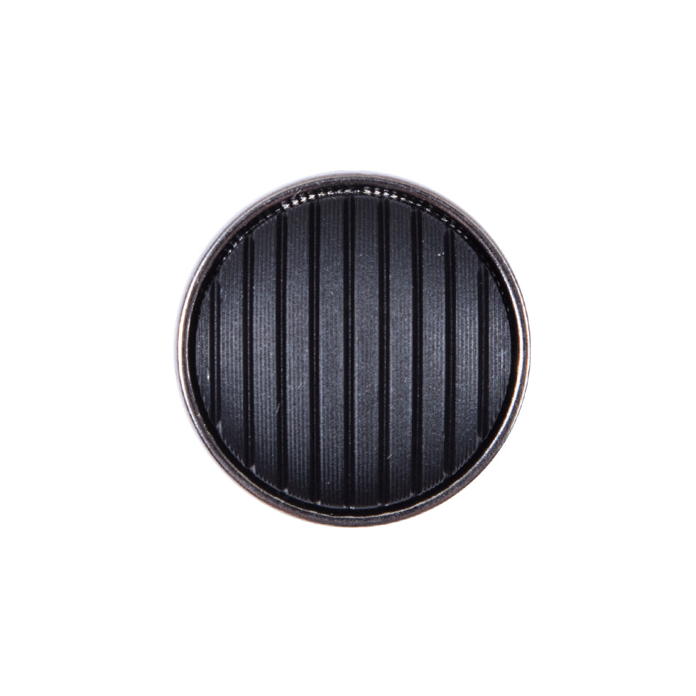 Italian Black and Silver Zamac Button - 36L/23mm