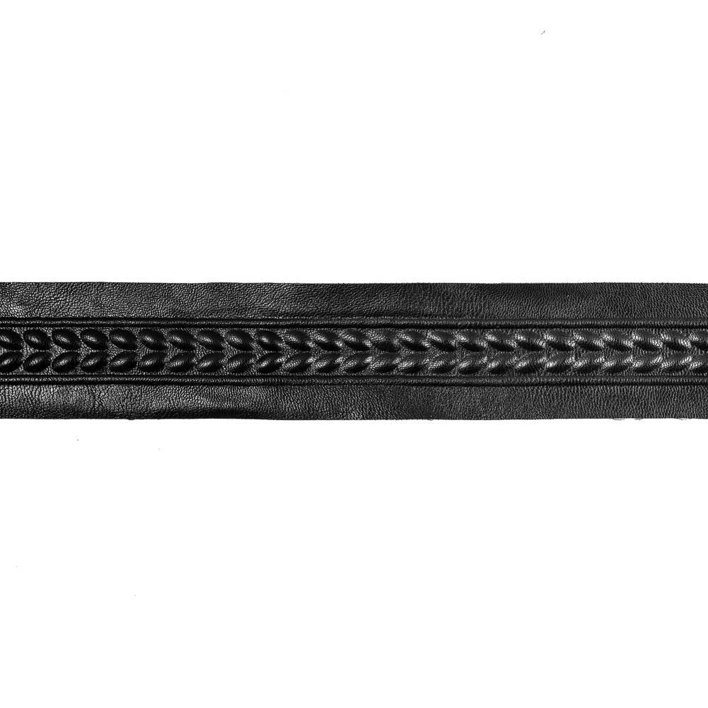 Italian Black Embossed Faux Leather - 1.75"