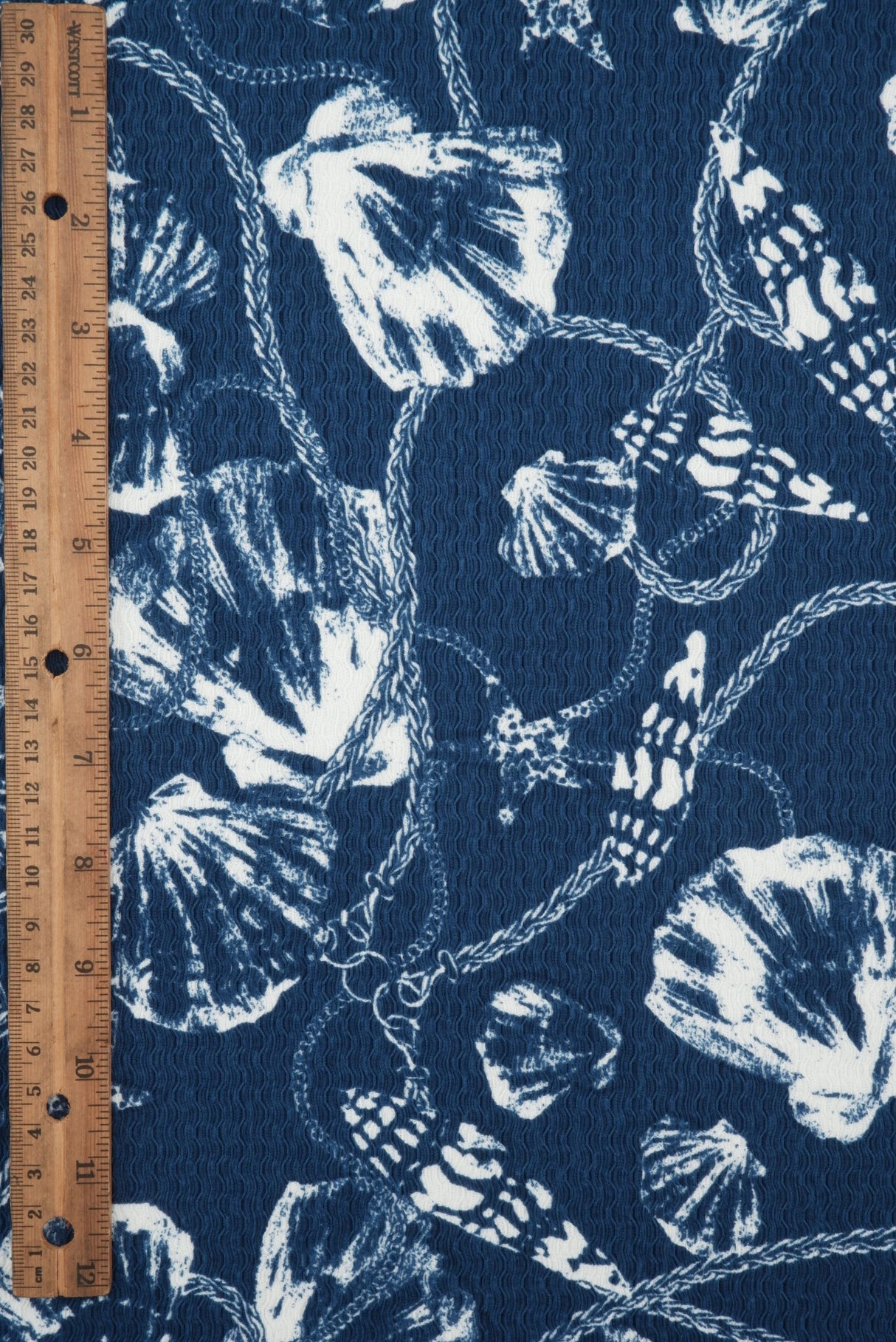 Shell Print Crepe Knit Fabric