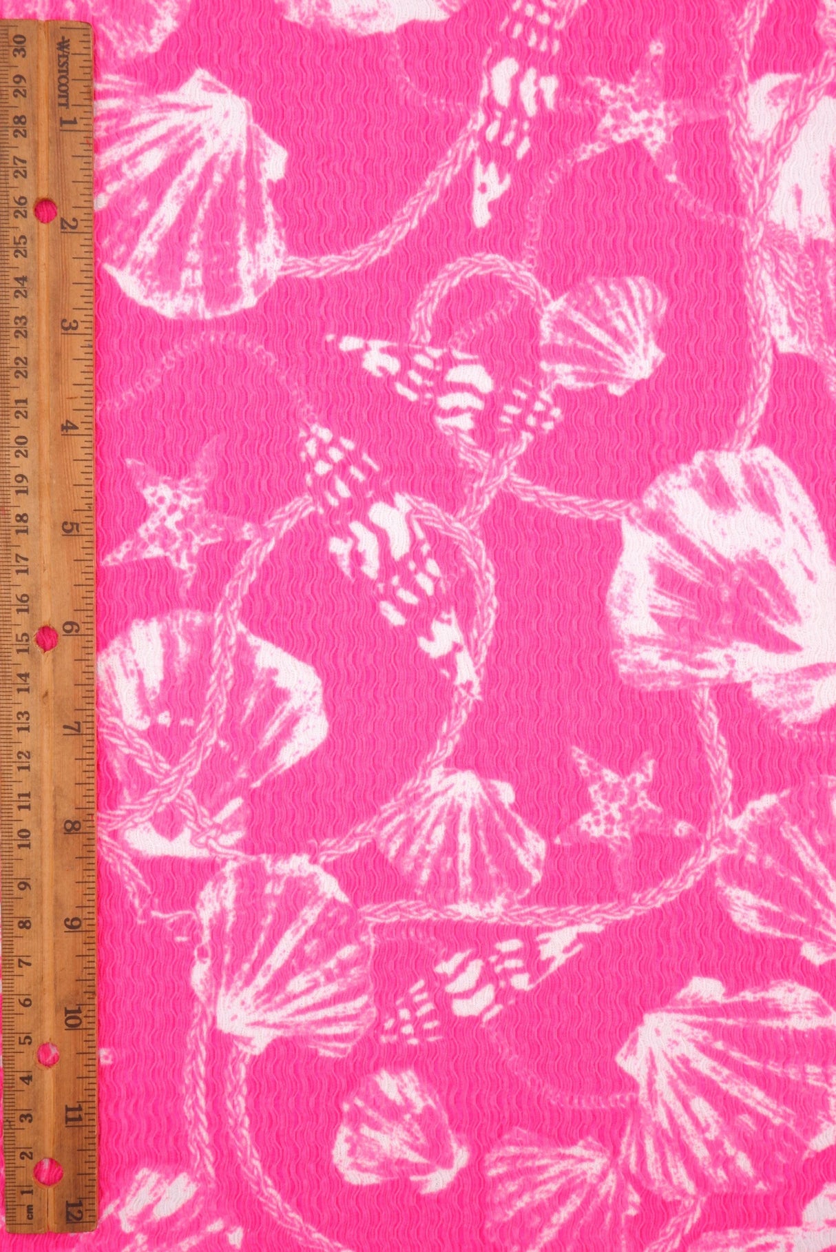 Shell Print Crepe Knit Fabric