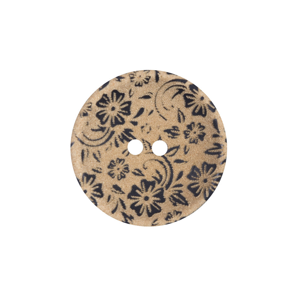 Italian Metallic Gold Lasered Button - 36L/23MM