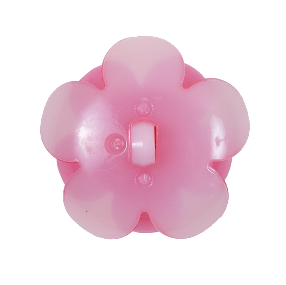 Italian Pink Floral Shank-Back Button - 48L/25mm