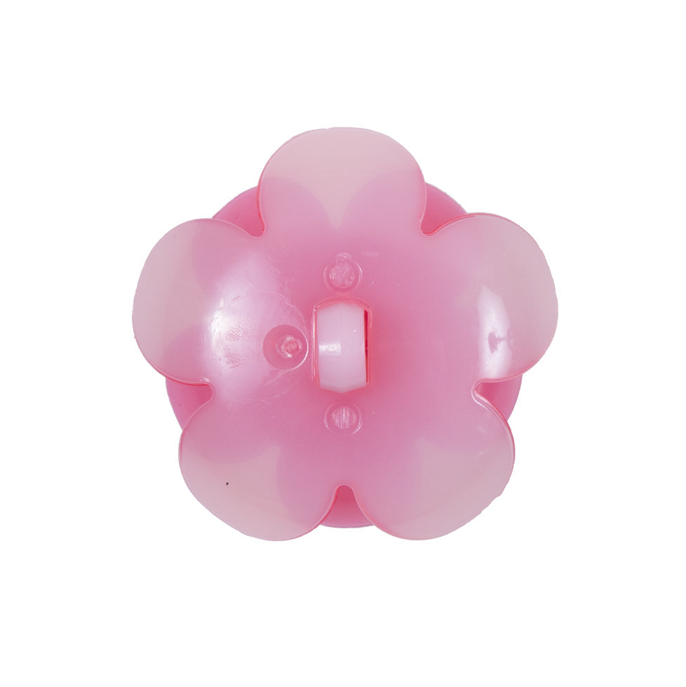 Italian Pink Floral Shank-Back Button - 40L/25.5mm
