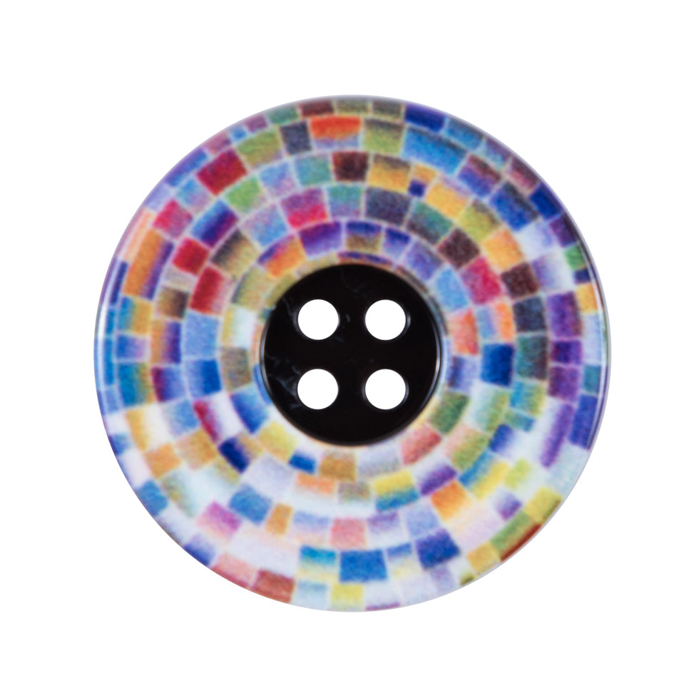 Italian Mulit-Colored Printed Button - 48L/30.5mm