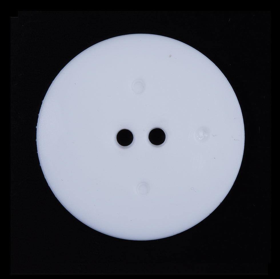 Italian White Textural Plastic Button - 44L/28mm