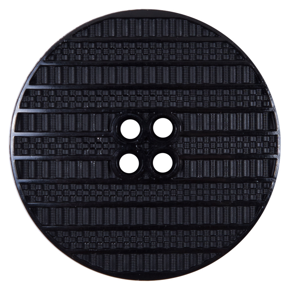 Italian Black Textural Plastic Button - 64L/40.5mm