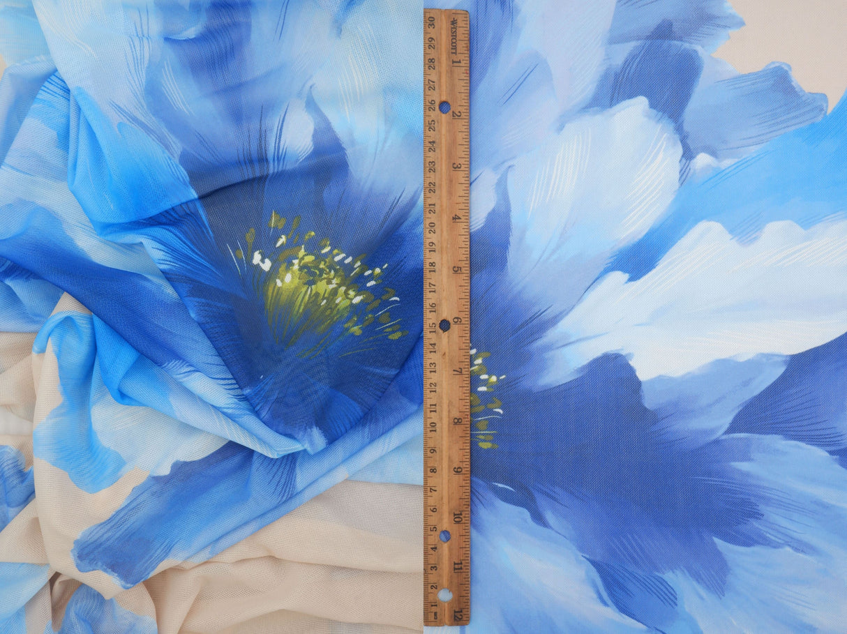 Floral Printed Mesh Stretch Fabric