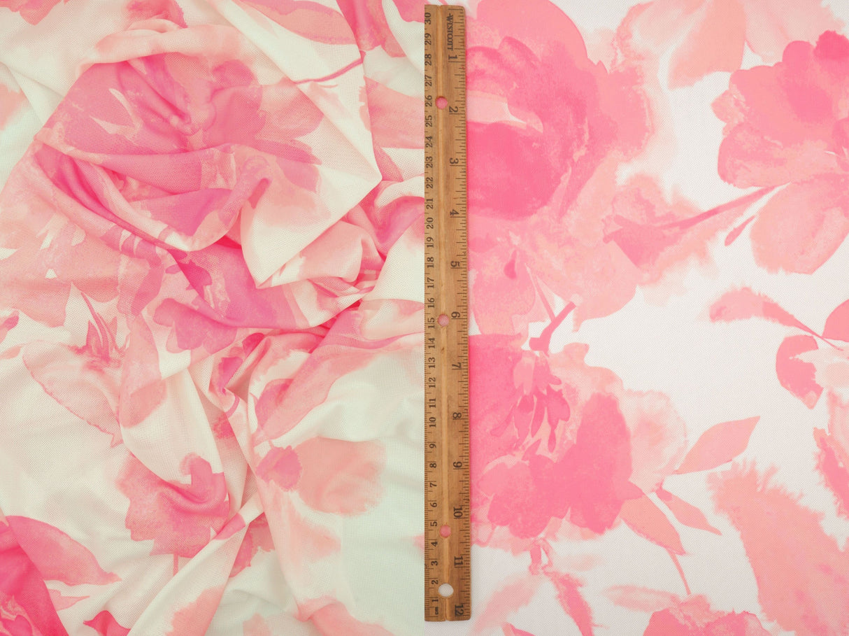 Printed Mesh Floral Fabric