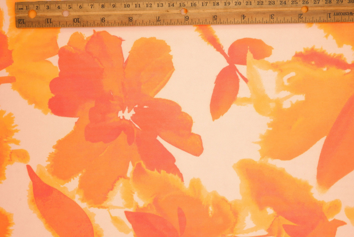 Printed Mesh Floral Fabric