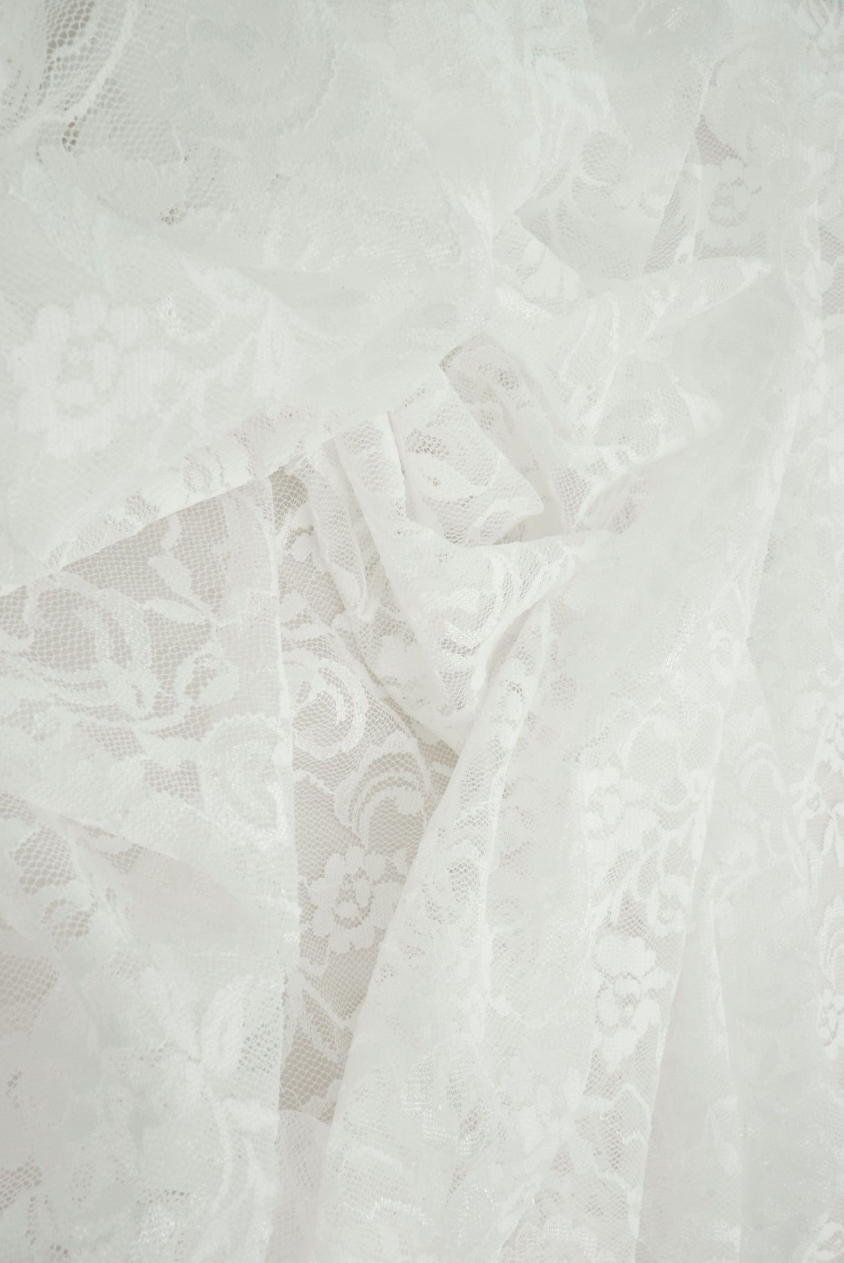 Floral Lace Ivory Stretch Lace